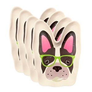 Frenchie ◈ 4pk Trinket Tray Plate Glasses